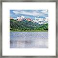 Crystal Lake Red Mountains Reflection, Ouray Colorado Framed Print
