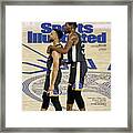 Curry  Durant Inside A Golden Basketball Sunset Sports Illustrated Cover Framed Print