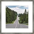 Curvy Mountain Road Serpentine In Green Framed Print