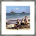 Dad And Kids  Kaul Beach Red Kodachrome Slides From The 1950 Framed Print