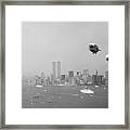 Daily News Great Blimp Race During Framed Print