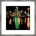 Dallas, Texas Skyline Reflected In Framed Print