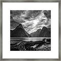Dance Of The Clouds, Milford Fjord, New Zealand. Framed Print