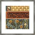 Dandelion In Art Nouveau Patterns For Fabric, Carved Border And Wallpaper.lithograph By M.p.verne... Framed Print