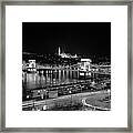 Danube River At Night Framed Print