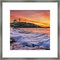 Dawn At Cape Neddick Lighthouse Framed Print