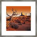 Dead Tree In Desert Monument Valley Framed Print
