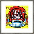 Delicious Seal Brand Coffee And Tea Framed Print