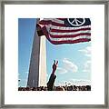 Demonstration At Washington Monument Framed Print