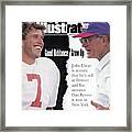Denver Broncos Qb John Elway And New York Giants Coach Dan Sports Illustrated Cover Framed Print