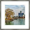 Detroit Skyline And Riverwalk Dsc_0076 Framed Print