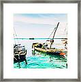 Dhow Sail Boats Zanzibar Tanzania 3735 - Coastal Ocean East Africa Framed Print