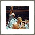 Dikembe Mutombo Blocking Marques Bragg Framed Print