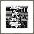 Directional Mileage Signs Bw Framed Print