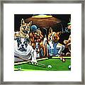 Dogs Playing Pool After Original By Coolidge Framed Print