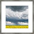 Dramatic Storm Clouds With Rain Framed Print