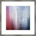 Drops Of Condensation On A Red And Blue Framed Print