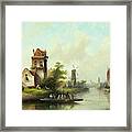 Dutch Landscape With Windmill Framed Print