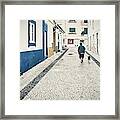 Early Morning Dog Walk - Portugal Framed Print