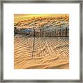 Early Morning Shadows At The Sand Dune Framed Print