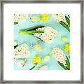 Easter On Blue Framed Print