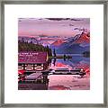 Maligne Lake Sunset Magic Framed Print