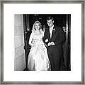 Edward Kennedy With Bride Joan Framed Print
