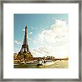 Eiffel Tower And The River Seine Framed Print