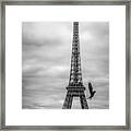 Eiffel Tower From Trocadero With Pigeon Framed Print