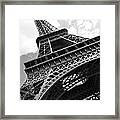 Eiffel Tower In Black And White Framed Print