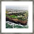 Elevated View Of The Coast, Palos Framed Print