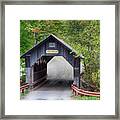 Emily's Covered Bridge In Vermont Framed Print
