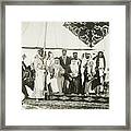Emir Faisal With Warriors In His Tent Framed Print
