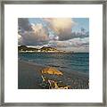 Empty Beach Chairs After A Day At The Beach On Saint Martin Framed Print