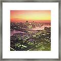 England, London, Cityscape Illuminated Framed Print