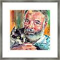 Ernest Hemingway Portrait Framed Print