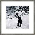 Ernest Hemingway Skiing Framed Print