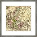 Europe Map 1829 Framed Print