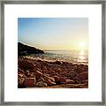 Evening Glow At Porth Nanven Framed Print