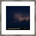 Evening Supercell And Lightning 048 Framed Print