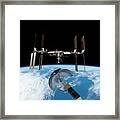 Exo-brake Used In Iss Satellite Deployment Framed Print