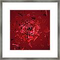 Exploding Red Rose, Fragments Flying Framed Print