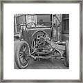 Exposed Engine Of Early Automobile Framed Print