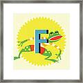F Is For Frog Framed Print