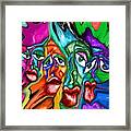 Faces - Abstract Painting Fluid Painting Framed Print