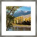 Fall Colors By Stream And Mountains Framed Print