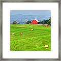 Farm With Red Barn, Iowa Framed Print