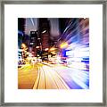 Fast Trffic Through City Framed Print