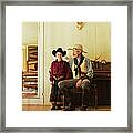 Father And Son 7-9 Wearing Cowboy Framed Print