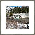 February Snow At Gorge Power House Framed Print